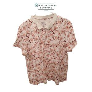 Croft & Barrow Classic Polo with Red Floral Accents